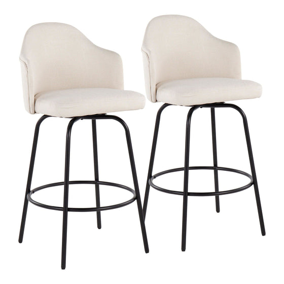 Ahoy - Fixed-Height Counter Stool - Metal Legs And Fabric (Set of 2)