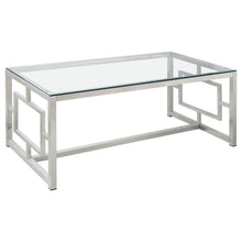  Merced - Rectangular Glass Top Coffee Table - Nickel