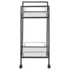 Curltis - 2-Tier Rectangular Glass Shelf Metal Bar Cart - Black