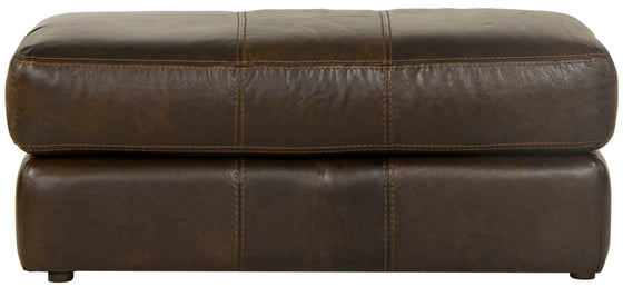 Pavia - Top Grain Italian Leather Match Ottoman - Cocoa