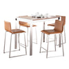 Fuji - Mara Upholstered Counter Height Dining Set - Clear Tempered Glass Tabletop