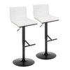 Mason - Adjustable Barstool With Swivel - Black Metal (Set of 2)