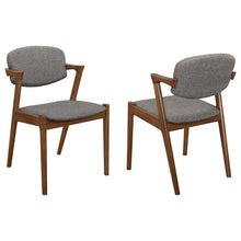  Malone - Padded Wood Dining Arm Chair (Set of 2) - Dark Walnut