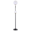 Dacki - Dual Spherical Bulb Metal Floor Lamp - Black