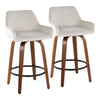 Daniella - 26" Fixed-height Counter Stool (Set of 2) - White, Walnut And Black