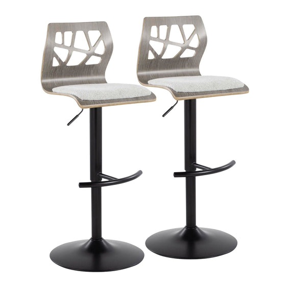 Folia - Adjustable Barstool (Set of 2) - Gray