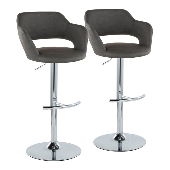 Margarite - Ajustable Barstool With Swivel - Chrome Metal (Set of 2)