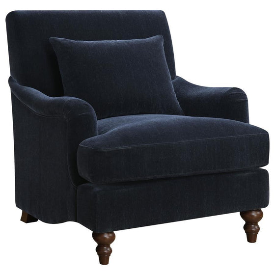 Frodo - Upholstered English Arm Accent Chair - Midnight Blue