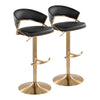 Jie - Adjustable Barstool With Swivel - Gold Metal (Set of 2)