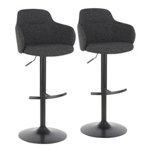  Boyne - Adjustable Barstool (Set of 2) - Dark Gray Noise And Black