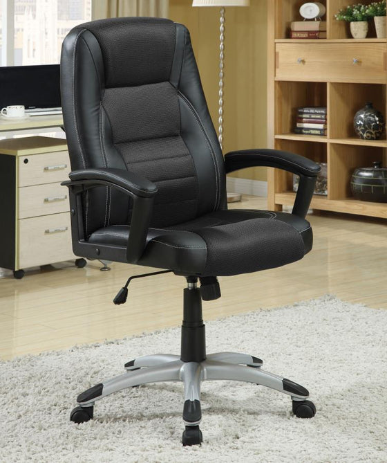 Dione - Upholstered Adjustable Home Office Desk Chair - Black