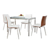 Fuji - Mason Swivel Dining Set Dining Set - Brushed Stainless Steel