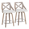 Charlotte - 24" Fixed-height Counter Stool (Set of 2) - Gray And Cream