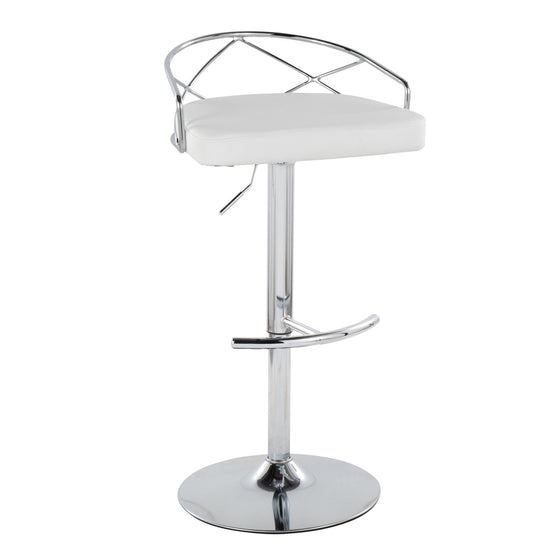 Charlotte - Glam Adjustable Barstool (Set of 2) - Silver Base