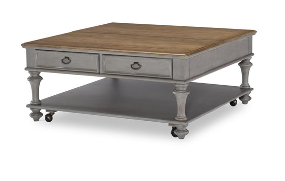 Kingston - Square Lift-Top Cocktail Table - Sandalwood Brown / Tweed Gray