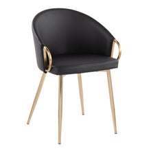  Claire - Chair - Gold Metal And Black Faux Leather