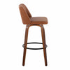 Toriano - 30" Faux Leather Fixed-Height Barstool (Set of 2) - Walnut & Chrome Base