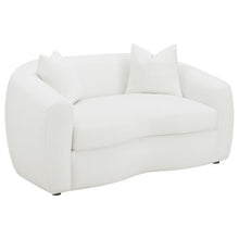  Isabella - Faux Sheepskin Upholstered Loveseat Natural - Ivory