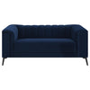 Chalet - Upholstered Tuxedo Arm Tufted Loveseat - Blue