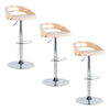 Cassis - Adjustable Barstool With Swivel - Natural Wood Footrest (Set of 3)