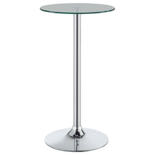  Abiline - Round Glass Top Bistro Bar Table - Chrome