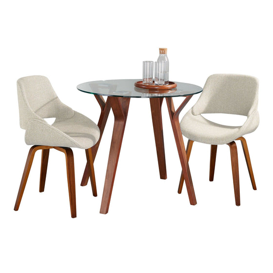 Dakota - Gardenia Dining Set - White Steel With White Wood Tabletop And Whitewashed Wood With Gray Fabric (Set of 4)