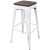 Mustang - 26" Fixed-Height Counter Stool With Swivel - Walnut Wood (Set of 2)