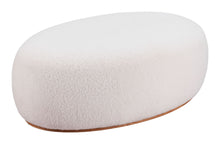  Amber / Azua - Oval Ottoman - Cream