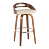 Cassis - 30" Fixed-height Barstool (Set of 2) - Beige And Walnut