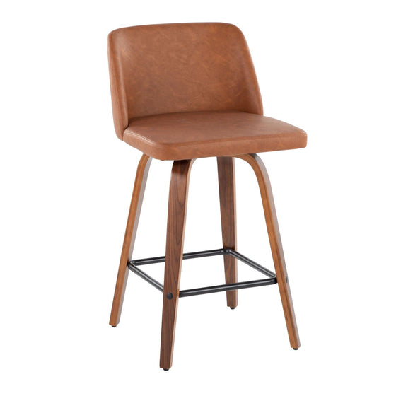 Toriano - 26" Fixed-height Counter Stool (Set of 2) - Dark Brown