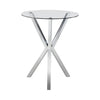 Denali - Round Glass Top Bistro Bar Table - Chrome