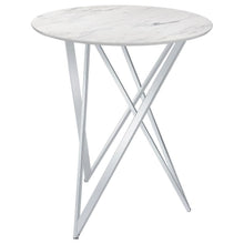  Bexter - Round Faux Marble Bistro Bar Table - Chrome