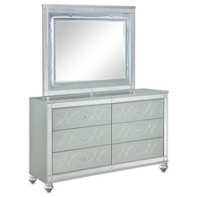  Gunnison - 6-Drawer Dresser With Mirror - Silver Metallic