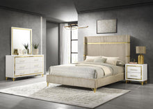  Lucia - Bedroom Set With Upholstered Wingback Panel Bed