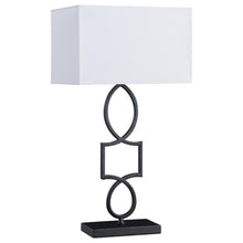  Leorio - Rectangular Shade Metal Table Lamp - Black