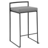 Fuji - Stackable Counter Stool With Cushion - Black Metal