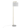 Fran - Floor Lamp - Gold Metal, White Marble, And White Linen Shade