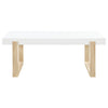 Pala - Rectangular Coffee Table - White High Gloss And Natural