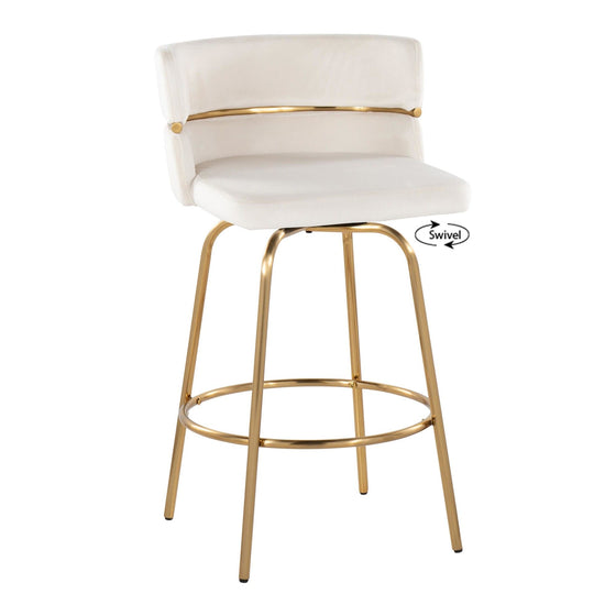 Cinch Claire - 26" Fixed-Height Counter Stool (Set of 2)- Gold Base