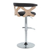 Gardenia - Adjustable Barstool (Set of 2) - Chrome Base & brown Backrest