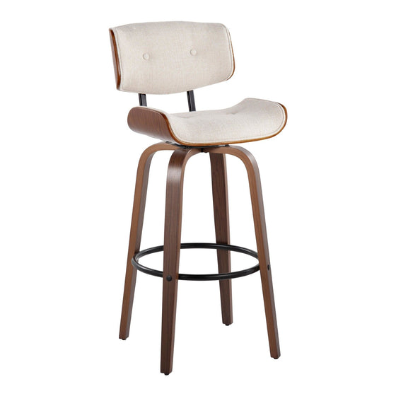 Lombardi - 30" Fixed-Height Barstool (Set of 2) - Walnut Base