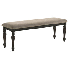  Bridget - Fabric Upholstered Dining Bench - Stone And Charcoal