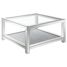  Valentina - 1-Shelf Square Glass Top Coffee Table - Silver