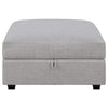 Cambria - Square Upholstered Storage Ottoman - Gray