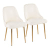 Marcel - Glam Dining Chair - Gold Frame And White Faux Leather (Set of 2)