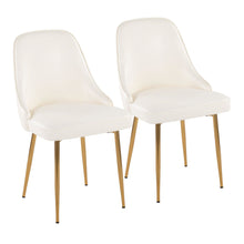  Marcel - Glam Dining Chair - Gold Frame And White Faux Leather (Set of 2)