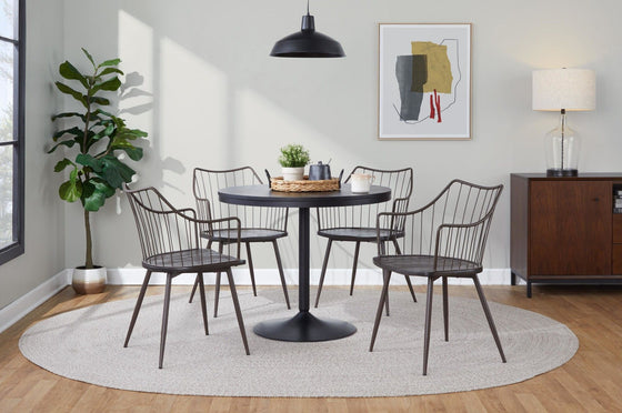 Dakota - Charlotte Dining Set - White Steel Base