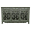 Madeline - 3-Drawer Scrollwork Accent Cabinet - Antique Green