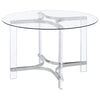 Keeling - Round Glass Top Acrylic Dining Table - Chrome