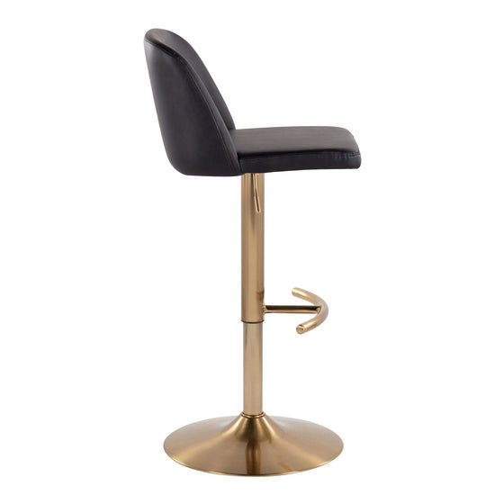 Toriano - Adjustable Barstool (Set of 2) - Gold Base